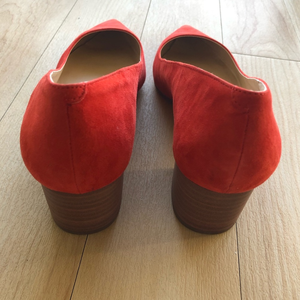 NWOB Sole Society Suede Red Andorra Block Heels - Picture 6 of 8